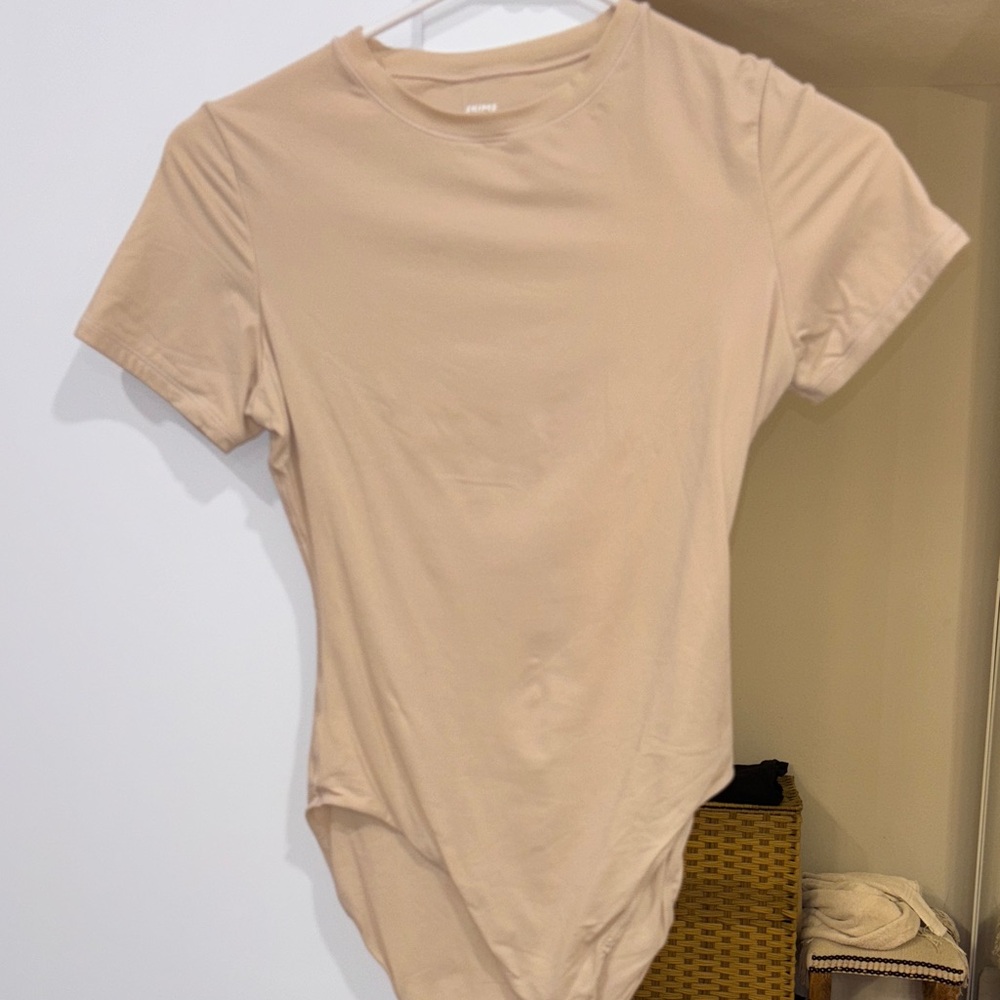 SKIMS Beige Short Sleeve Bodysuit